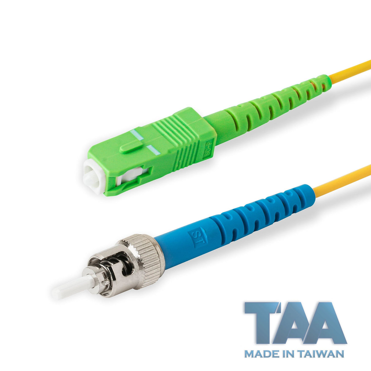 TAA合規 | 電信級 0.2dB 單模單工 SC/APC to ST/UPC 光纖跳線 | 康寧纖芯 | OFNR 外被