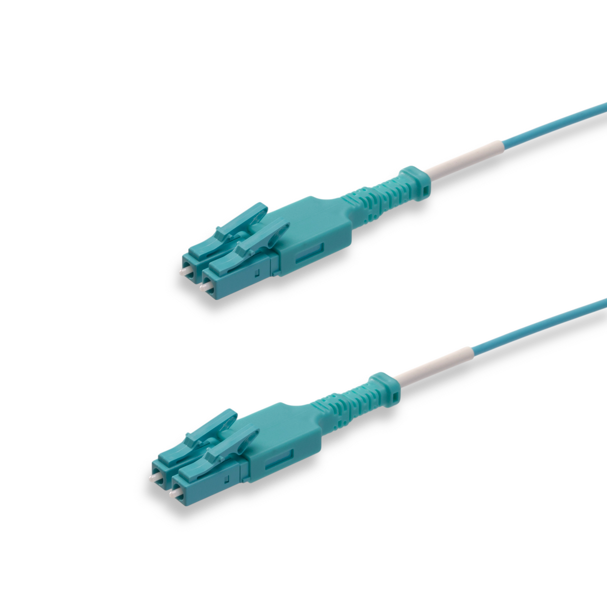 Easy-Pull Uniboot Ultra Low Loss 0.1dB OM4 LC/UPC to LC/UPC Fiber Patch Cable | Corning OM4 Fiber | Aqua Connector | OFNR Jacket | Speedy Model A Easy-Pull Uniboot