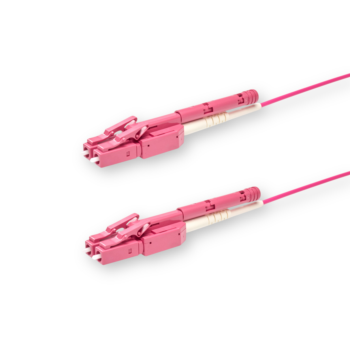 Push-Pull Tab Uniboot Low Loss 0.15dB OM4 LC/UPC to LC/UPC Fiber Patch Cable | Polarity Switchable | Corning OM4 Fiber | Magenta Connector | OFNR Jacket | Speedy Model A Push-Pull Tab Uniboot