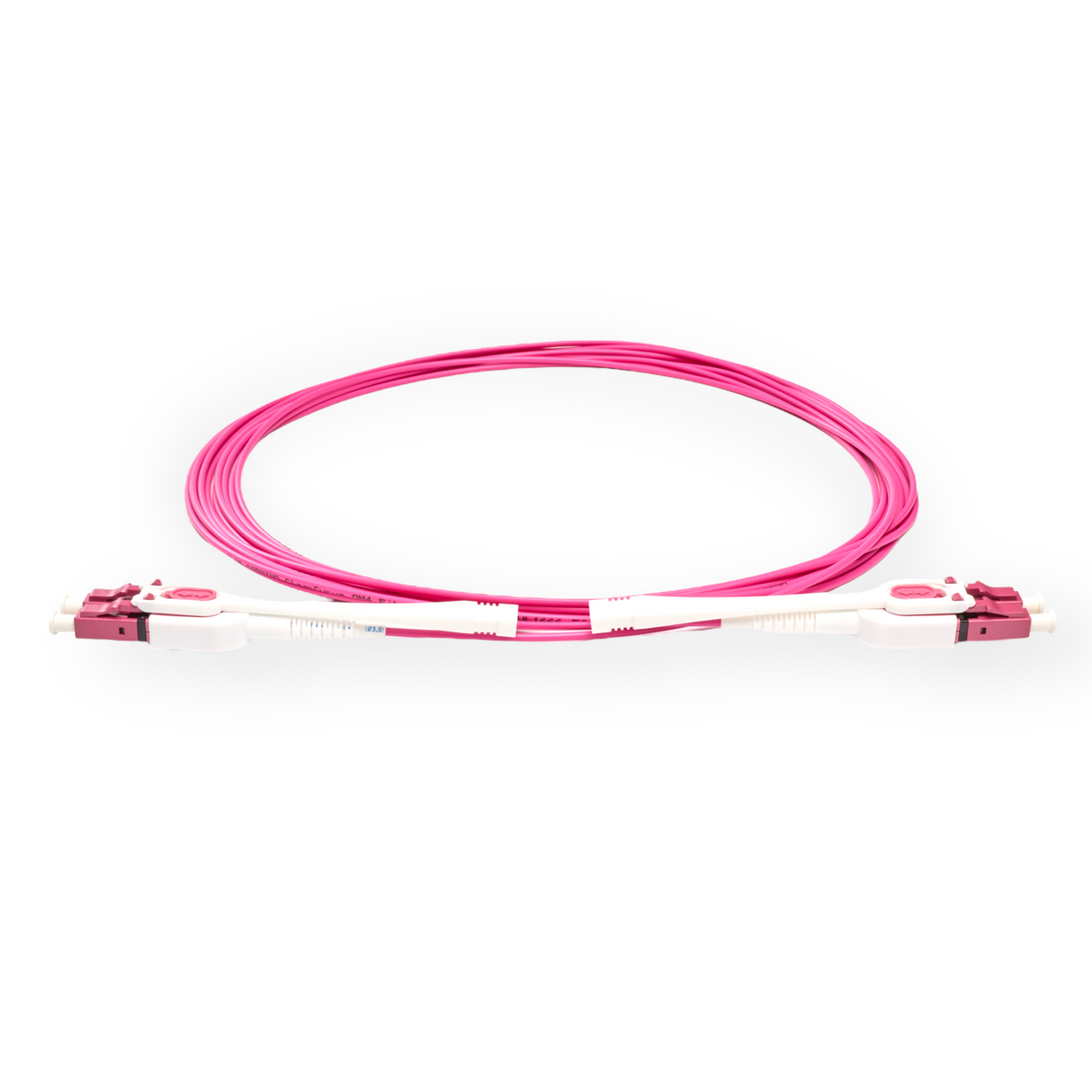 Push-Pull Tab Uniboot Ultra Low Loss 0.1dB OM4 LC/UPC to LC/UPC Fiber Patch Cable | Polarity Switchable | Corning OM4 Fiber | Magenta Connector | OFNR Jacket | Speedy Model E Push-Pull Tab Uniboot