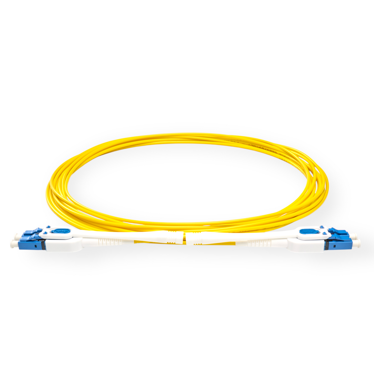 Push-Pull Tab Uniboot Ultra Low Loss 0.1dB Single-mode LC/UPC to LC/UPC Fiber Patch Cable | Polarity Switchable | Corning SMF-28 Ultra Fiber | OS1/OS2 Compatible | OFNR Jacket | Speedy Model E Push-Pull Tab Uniboot