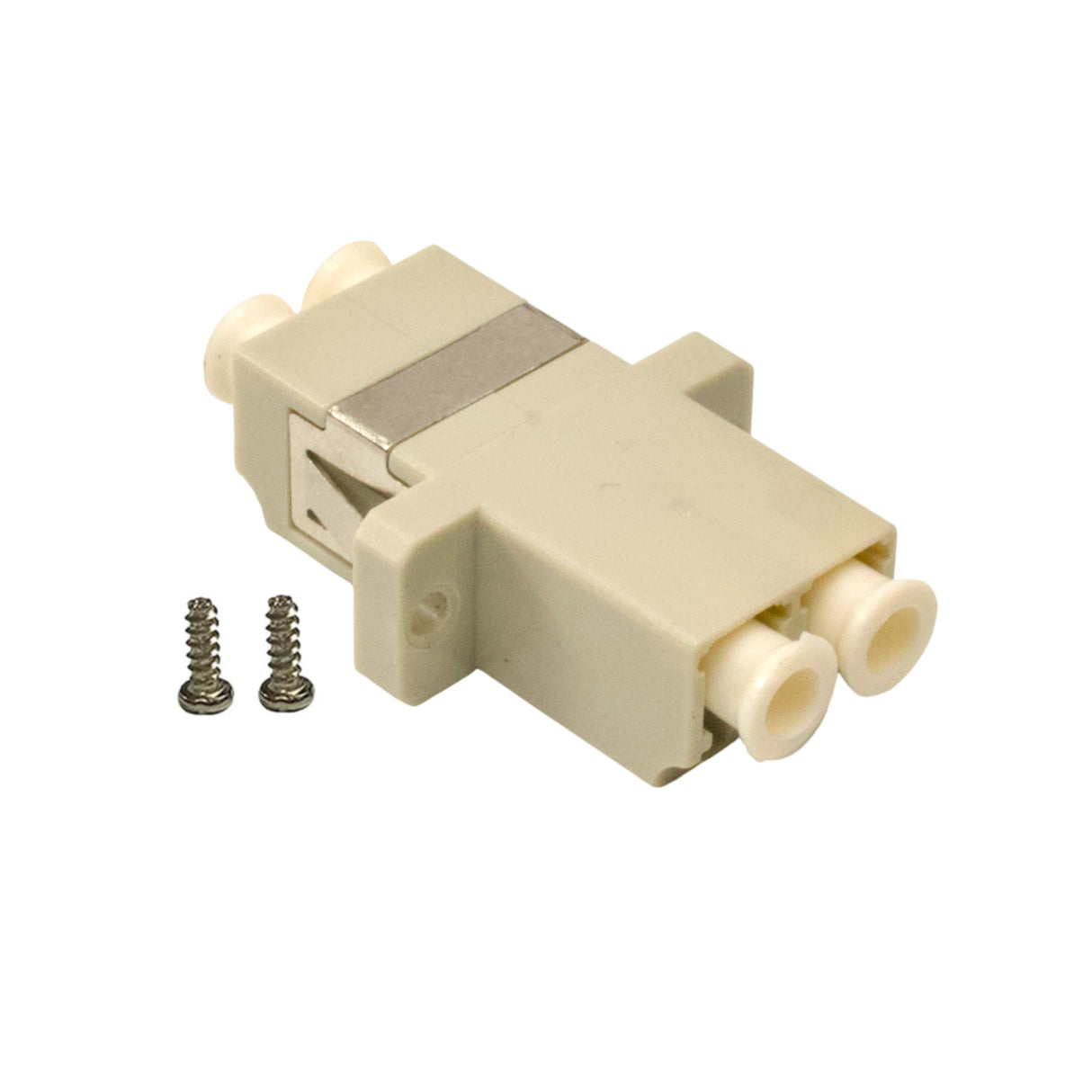 12-pack Beige Duplex LC to LC Fiber Optic Adapter Coupler for Multimode Fiber Patch Cable | Duplex LC Adapter with Screws
