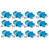 12-pack Blue Duplex LC to LC Fiber Optic Adapter Coupler for Singlemode Fiber Patch Cable | Duplex LC Adapter with Screws
