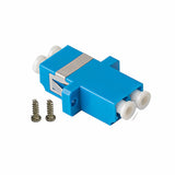12-pack Blue Duplex LC to LC Fiber Optic Adapter Coupler for Singlemode Fiber Patch Cable | Duplex LC Adapter with Screws