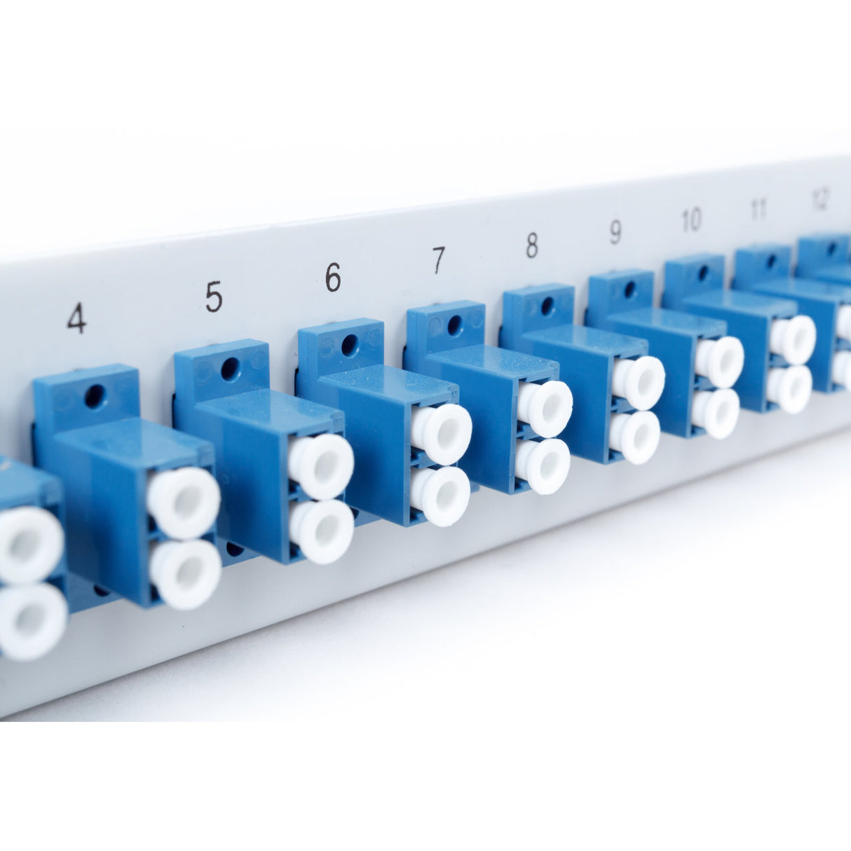 12-pack Blue Duplex LC to LC Fiber Optic Adapter Coupler for Singlemode Fiber Patch Cable | Duplex LC Adapter with Screws