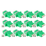 12-pack Green Duplex LC to LC Fiber Optic Adapter Coupler for Singlemode Fiber Patch Cable | Duplex LC Adapter with Screws