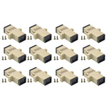 12-pack Beige Simplex SC to SC Fiber Optic Adapter Coupler for Multimode Fiber Patch Cable | Simplex SC Adapter with Screws