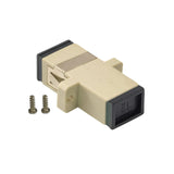 12-pack Beige Simplex SC to SC Fiber Optic Adapter Coupler for Multimode Fiber Patch Cable | Simplex SC Adapter with Screws