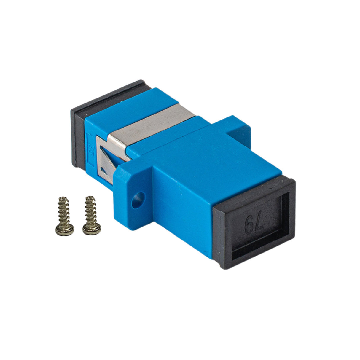 12-pack Blue Simplex SC to SC Fiber Optic Adapter Coupler for Singlemode Fiber Patch Cable | Simplex SC Adapter with Screws