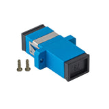 12-pack Blue Simplex SC to SC Fiber Optic Adapter Coupler for Singlemode Fiber Patch Cable | Simplex SC Adapter with Screws