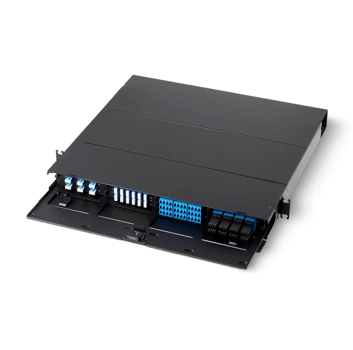 UltraY HD 19”1U Enclosure with 4 x Module Cassette or 4 x Adapter Panel, Sliding Type