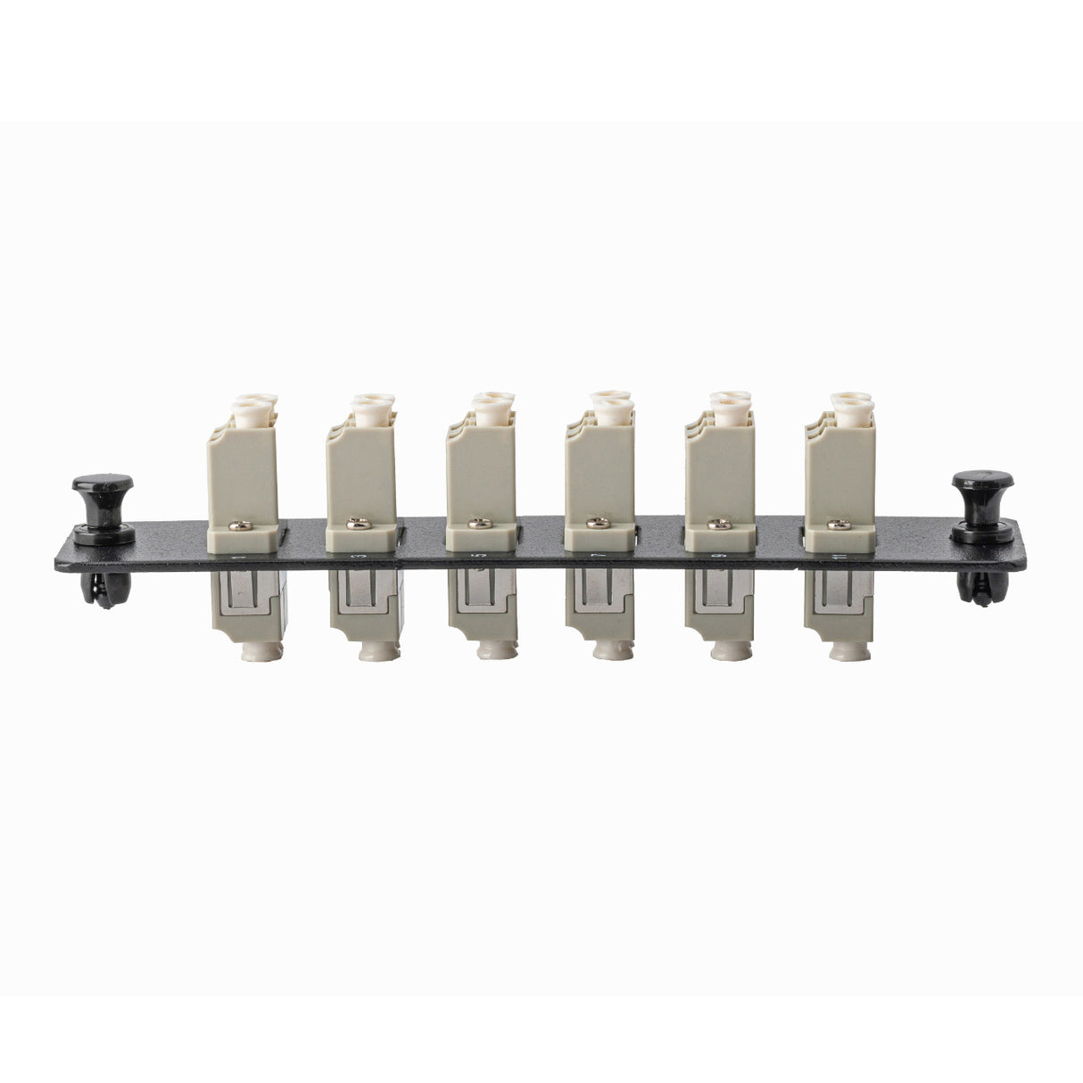 12-Port LGX Compatible Fiber Patch Panel with Numbered Ports, Preloaded with Beige LC Adapters/Couplers