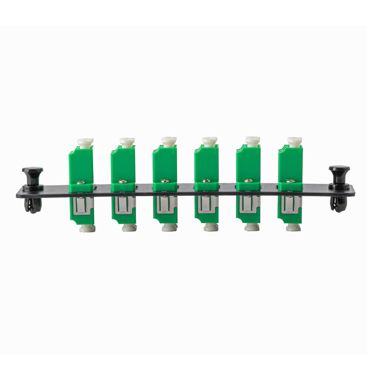 12-Port LGX Compatible Fiber Patch Panel with Numbered Ports, Preloaded with Green LC Adapters/Couplers