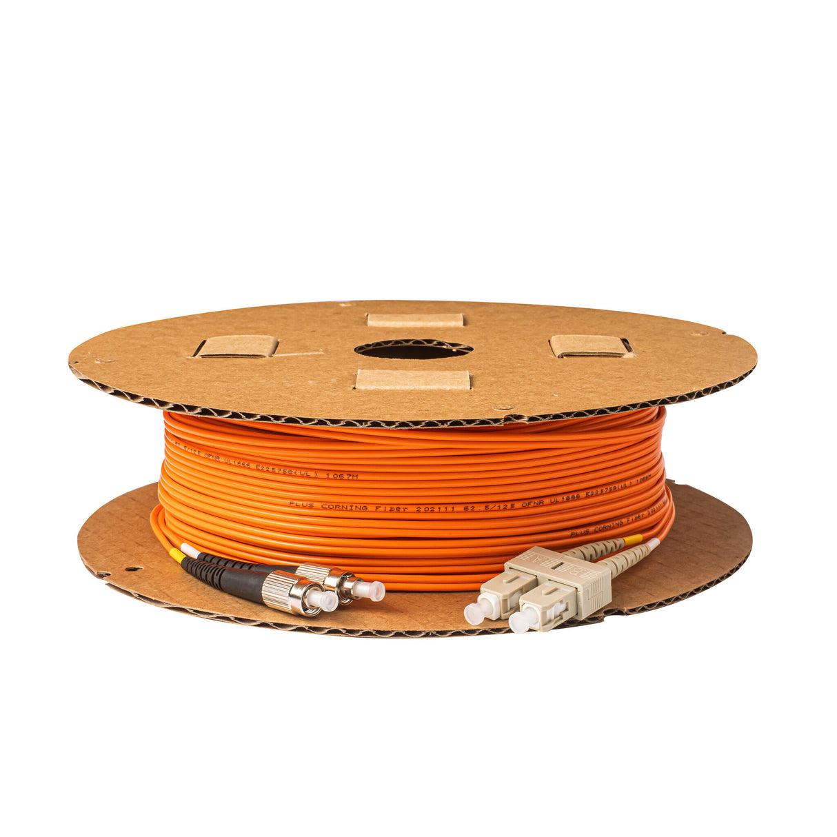0.2dB SC/UPC to FC/UPC Multimode OM1 Duplex Fiber Patch Cable | Corning InfiniCor 300 Optical 62.5 µm Multimode Fiber |  Orange LSZH Jacket