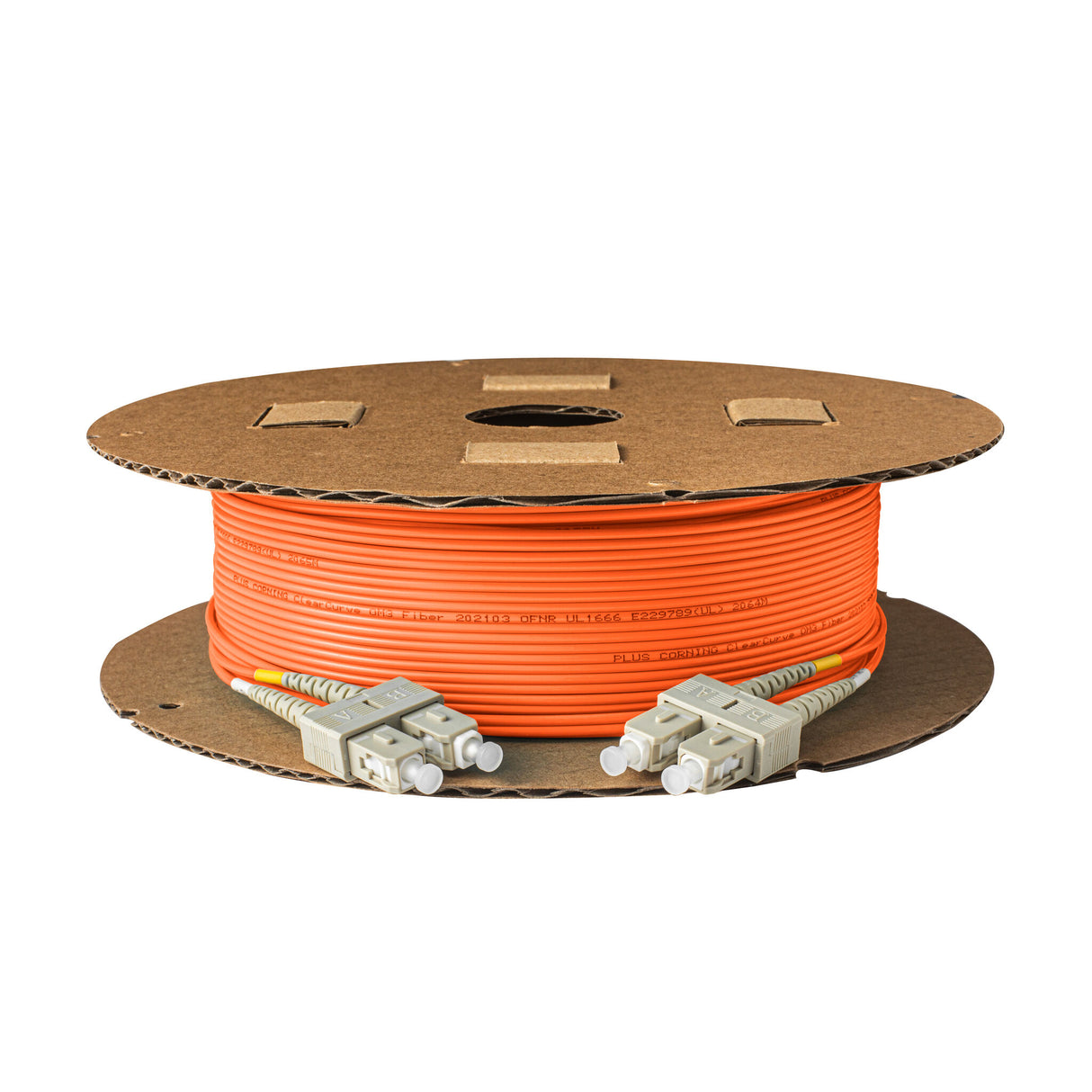 0.2dB SC/UPC to SC/UPC Multimode OM1 Duplex Fiber Patch Cable | Corning InfiniCor 300 Optical 62.5 µm Multimode Fiber |  Orange OFNP Jacket