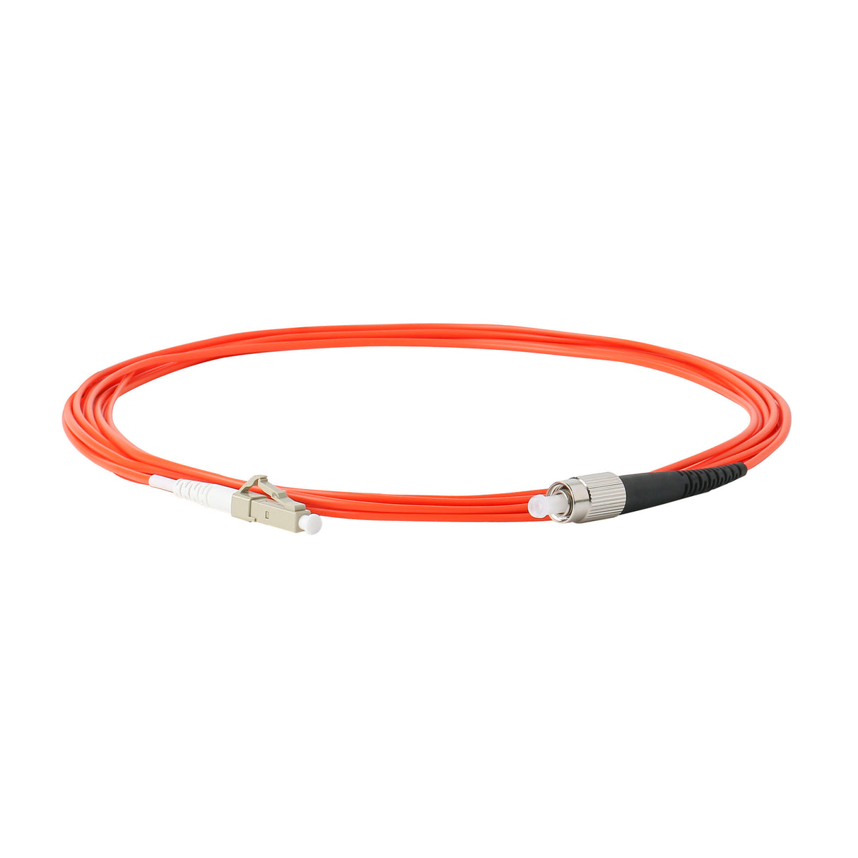 Ultra Low Loss 0.1dB FC/APC to LC/UPC Multimode OM1 Simplex Fiber Patch Cable | Corning InfiniCor 300 Optical 62.5 µm Multimode Fiber |  Orange LSZH Jacket