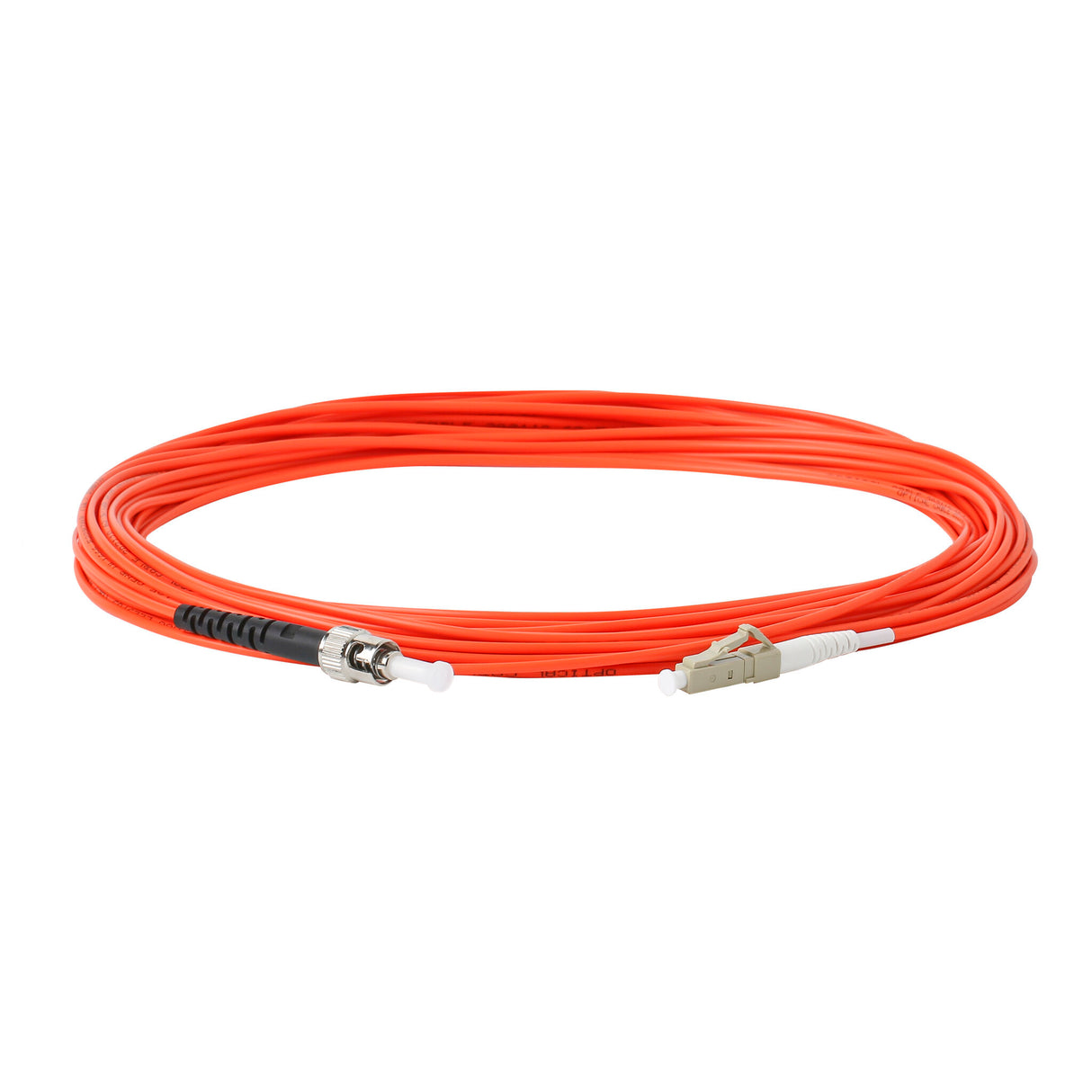 TAA Compliant Fiber Patch Cable | 0.2dB LC/UPC to ST/UPC Multimode OM1 Simplex  | Corning InfiniCor 300 Optical 62.5 µm Multimode Fiber |  Orange OFNR Jacket