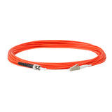 TAA Compliant Fiber Patch Cable | 0.2dB LC/UPC to ST/UPC Multimode OM1 Simplex  | Corning InfiniCor 300 Optical 62.5 µm Multimode Fiber |  Orange OFNR Jacket