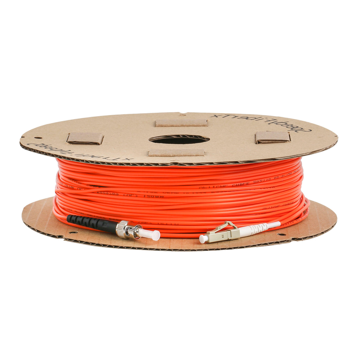 TAA Compliant Fiber Patch Cable | 0.2dB LC/UPC to ST/UPC Multimode OM1 Simplex  | Corning InfiniCor 300 Optical 62.5 µm Multimode Fiber |  Orange OFNR Jacket