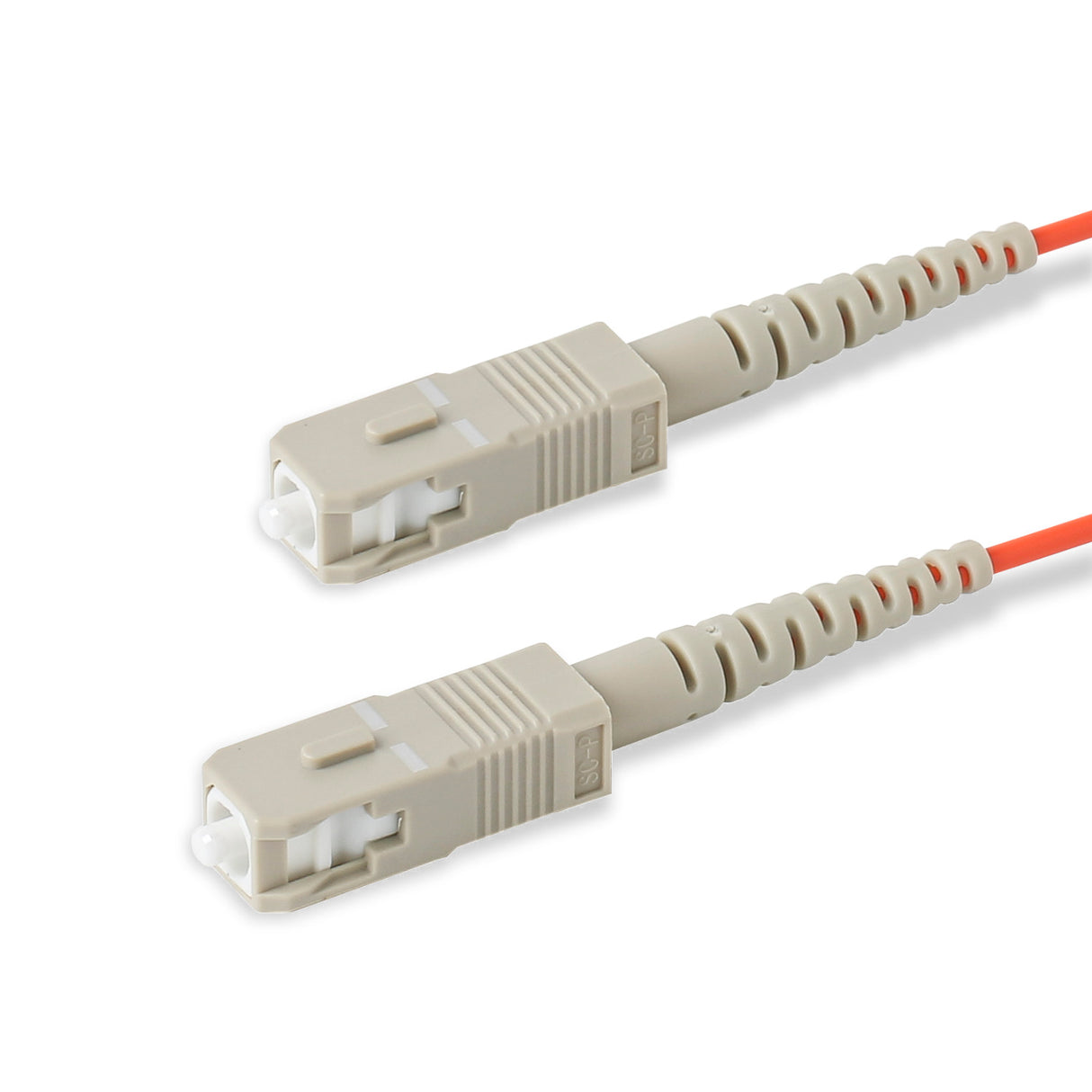 SC-SC multimode OM1 simplex fiber patch cable with Corning InfiniCor OM1 62.5/125um fiber, orange jacket, available in custom lengths. Ideal for data centers, enterprise networks, and server rooms.