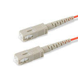 SC-SC multimode OM1 simplex fiber patch cable with Corning InfiniCor OM1 62.5/125um fiber, orange jacket, available in custom lengths. Ideal for data centers, enterprise networks, and server rooms.