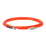 0.2dB SC/UPC to ST/UPC Multimode OM1 Simplex Fiber Patch Cable | Corning InfiniCor 300 Optical 62.5 µm Multimode Fiber |  Orange LSZH Jacket