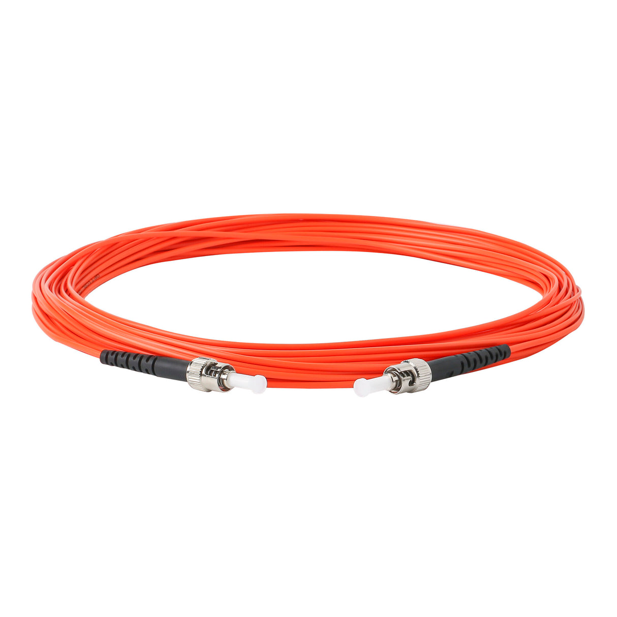 0.2dB ST/UPC to ST/UPC Multimode OM1 Simplex Fiber Patch Cable | Corning InfiniCor 300 Optical 62.5 µm Multimode Fiber |  Orange OFNP Jacket
