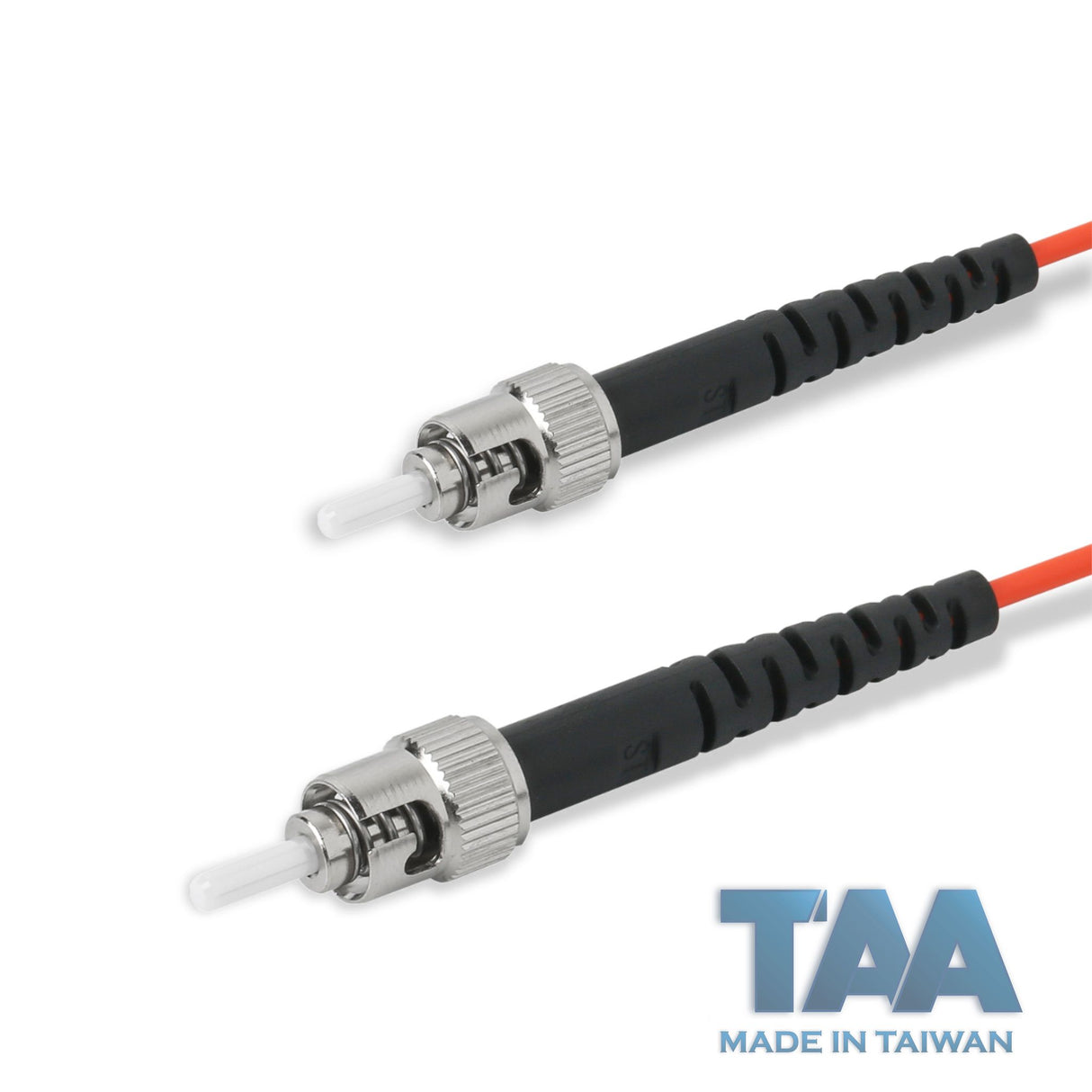 TAA合規 | 電信級 0.2dB  ST/UPC to ST/UPC 多模 OM1 單工光纖跳線 | 康寧纖芯 |  橘色 OFNR 外被