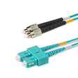 SC-FC multimode OM3 fiber patch cable with Corning OM3 50/125um optical fiber, available in custom lengths and specifications. Ideal for data centers, enterprise networks, and telecom rooms.