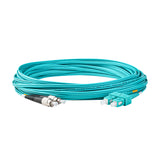 0.2dB SC/UPC to FC/UPC Multimode OM3 Duplex Fiber Patch Cable | Corning ClearCurve OM3 50 µm Laser-Optimized Fiber |  Aqua OFNR Jacket, Aqua  Connectors
