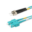 SC-ST multimode OM3 fiber patch cable with Corning OM3 50/125um optical fiber, available in custom lengths and specifications. Ideal for data centers, enterprise networks, and telecom rooms.