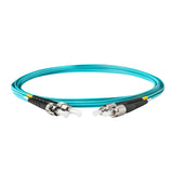 0.2dB ST/UPC to FC/UPC Multimode OM3 Duplex Fiber Patch Cable | Corning ClearCurve OM3 50 µm Laser-Optimized Fiber |  Aqua OFNP Jacket, Metal  Connectors