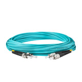 0.2dB ST/UPC to FC/UPC Multimode OM3 Duplex Fiber Patch Cable | Corning ClearCurve OM3 50 µm Laser-Optimized Fiber |  Aqua OFNP Jacket, Metal  Connectors