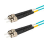 ST-ST multimode OM3 fiber patch cable with Corning OM3 50/125um optical fiber, available in custom lengths and specifications. Ideal for data centers, enterprise networks, and telecom rooms.