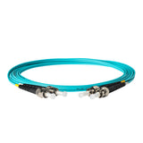 0.2dB ST/UPC to ST/UPC Multimode OM3 Duplex Fiber Patch Cable | Corning ClearCurve OM3 50 µm Laser-Optimized Fiber |  Aqua LSZH Jacket, Metal  Connectors