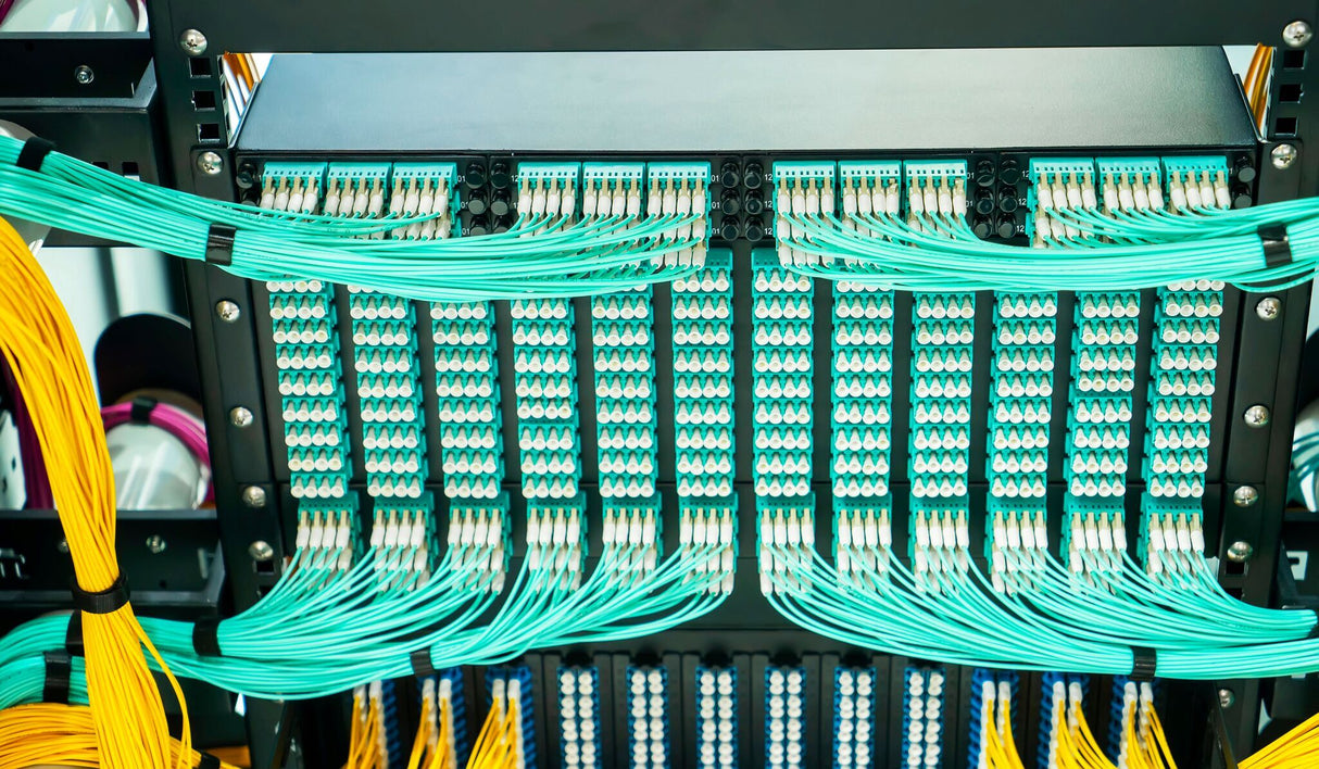 Ultra Low Loss 0.1dB LC/UPC to LC/UPC Multimode OM4 Duplex Fiber Patch Cable | Corning ClearCurve OM4 50 µm Laser-Optimized Fiber |  Aqua OFNP Jacket, Beige  Connectors