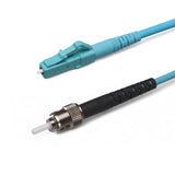 SpeedyFiberTX LC/UPC to ST/UPC Multimode OM4 Simplex Fiber Patch Cable | Corning ClearCurve OM4 50 µm Laser-Optimized Fiber |  Aqua Jacket ,Aqua  Connectors