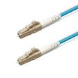 SpeedyFiberTX LC/UPC to LC/UPC Multimode OM4 Simplex Fiber Patch Cable | Corning ClearCurve OM4 50 µm Laser-Optimized Fiber |  Aqua Jacket ,Beige  Connectors