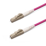 SpeedyFiberTX LC/UPC to LC/UPC Multimode OM4 Simplex Fiber Patch Cable | Corning ClearCurve OM4 50 µm Laser-Optimized Fiber |  Magenta Jacket ,Beige  Connectors