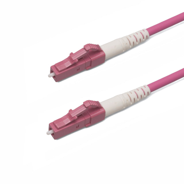 SpeedyFiberTX LC/UPC to LC/UPC Multimode OM4 Simplex Fiber Patch Cable | Corning ClearCurve OM4 50 µm Laser-Optimized Fiber |  Magenta Jacket ,Magenta  Connectors
