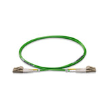 0.2dB LC/UPC to LC/UPC Multimode OM5 Duplex Fiber Patch Cable | OM5 50 µm Laser-Optimized Fiber |  Lime Green OFNR Jacket, Beige  Connectors