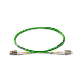 0.2dB LC/UPC to SC/UPC Multimode OM5 Duplex Fiber Patch Cable | OM5 50 µm Laser-Optimized Fiber |  Lime Green OFNR Jacket, Beige  Connectors