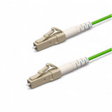 0.2dB LC/UPC to LC/UPC Multimode OM5 Simplex Fiber Patch Cable | OM5 50 µm Laser-Optimized Fiber |  Lime Green OFNR Jacket, Beige  Connectors