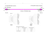 12-Fiber Low Loss Pinned MPO/UPC to Non-Pinned MPO/UPC Jumper | Corning® ClearCurve® OM4 Multimode Optical Fiber | Type B, Magenta MPO Connectors, Magenta Cable Jacket | LSZH Jacket