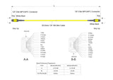 12-Fiber Low Loss Non-Pinned MPO/APC to Non-Pinned MPO/APC Jumper | Corning® SMF-28® Ultra Single-mode Optical Fiber | OS1/OS2 Compatible | Type B, Yellow MPO Connectors, Yellow Cable Jacket | OFNP Jacket