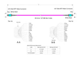 12-Fiber Elite Pinned MTP®/UPC to Pinned MTP®/UPC Jumper | Corning® ClearCurve® OM4 Multimode Optical Fiber | Type B, Aqua MTP® Connectors, Magenta Cable Jacket | OFNP Jacket