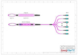 144-Fiber Elite Non-Pinned MTP® to Non-Pinned MTP® Trunk Cable | Corning® ClearCurve® OM4 Multimode Optical Fiber | Type B, Aqua MTP® Connectors, Magenta Cable Jacket | LSZH Jacket