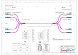 48-Fiber Elite Non-Pinned MTP® to Non-Pinned MTP® Trunk Cable | Corning® ClearCurve® OM4 Multimode Optical Fiber | Type B, Aqua MTP® Connectors, Magenta Cable Jacket | OFNP Jacket