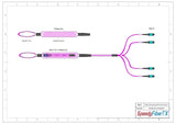 48-Fiber Elite Non-Pinned MTP® to Non-Pinned MTP® Trunk Cable | Corning® ClearCurve® OM4 Multimode Optical Fiber | Type B, Aqua MTP® Connectors, Magenta Cable Jacket | OFNP Jacket