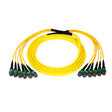 72-Fiber Elite Non-Pinned MTP® to MTP® Trunk Cable with Corning® SMF-28® Ultra Singlemode Fiber, Type B polarity, Yellow Jacket and Green Connectors on both ends